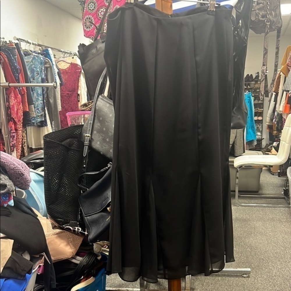 MSK Black Midi A-Line Skirt for Work